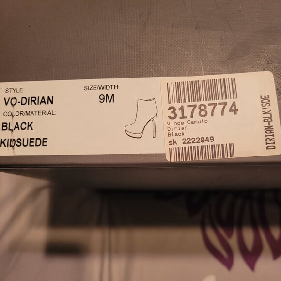 Black Vince Camuto Kid Suede Bootie - Picture 2 of 4